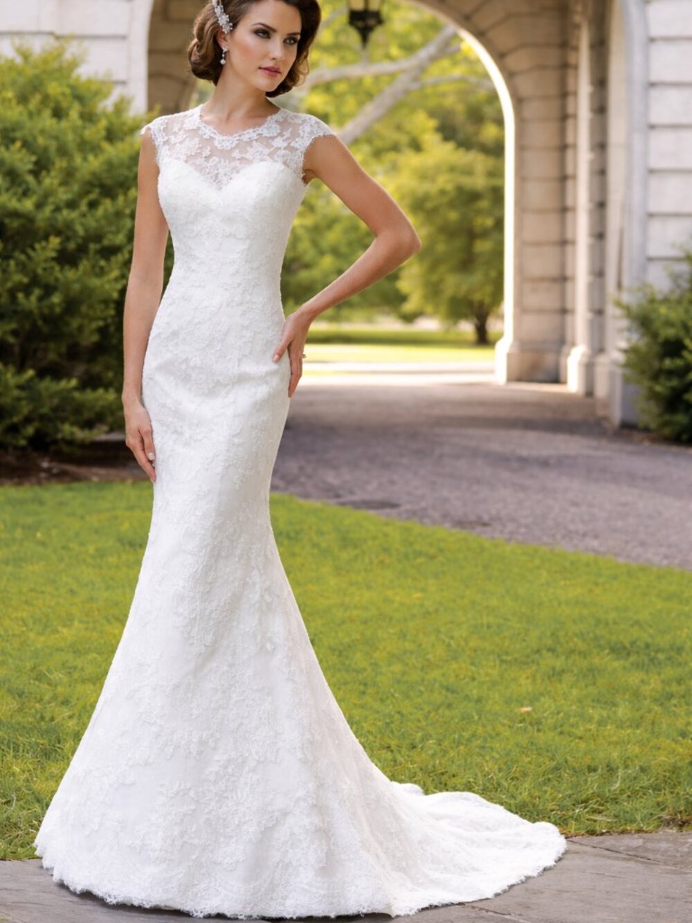 NWT David Tutera Lace Trumpet Weddding Dress, Ivory size 10